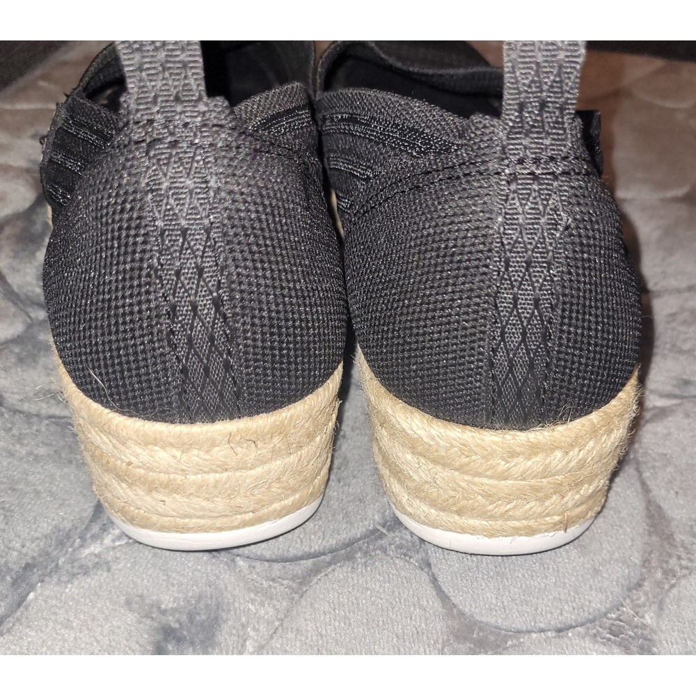 Skechers BOBS Highlights 2.0 Homestretch Black Knit Espadrille Flats Womens 7.5 - Picture 4 of 7